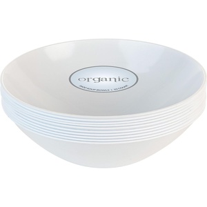 image:imagePARTY BARGAINS 16oz Disposable Organic Collection Round Bowls 10 Pack White Elegant Plastic Dish Bowl Containers Dishware for Storing Serving