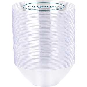 image:imagePARTY BARGAINS 6oz Disposable Organic Collection Round Bowls 50 Pack Clear Premiumquality amp Elegant Plastic Dish Bowl Containers Dishware for Storing Serving