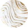 image:imagePARTY BARGAINS 10 Curve Collection Disposable Dinner Plates  10 Pack Heavy Duty White Gold Curve Elegant Tableware Dish Plates for Banquets Catering and Formal Events