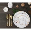 image:imagePARTY BARGAINS 10 Gold Stroke Collection Disposable Dinner Plates 10 Pack White Plastic Table Setting Plates Excellent Dinnerware for Banquet Formal Events