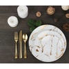 image:imagePARTY BARGAINS 10 Gold Stroke Collection Disposable Dinner Plates 20 Pack White Plastic Table Setting Plates Excellent Dinnerware for Banquet Formal Events