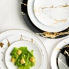image:imagePARTY BARGAINS 10 Gold Stroke Collection Disposable Dinner Plates 20 Pack White Plastic Table Setting Plates Excellent Dinnerware for Banquet Formal Events