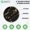 image:imagePARTY BARGAINS 6 Gold Stroke Collection Disposable Bread n Butter Plates 10 Pack Black Plastic Table Setting Plates Excellent Dinnerware for Banquet Formal Events