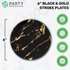 image:imagePARTY BARGAINS 6 Gold Stroke Collection Disposable Bread n Butter Plates 20 Pack Black Plastic Table Setting Plates Excellent Dinnerware for Banquet Formal Events