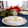 image:imagePARTY BARGAINS 6 Gold Stroke Collection Disposable Lunch Plates 10 Pack White Plastic Table Setting Plates Excellent Dinnerware for Banquet Formal Events