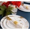 image:imagePARTY BARGAINS 75 Gold Stroke Collection Disposable Lunch Plates 10 Pack White Plastic Table Setting Plates Excellent Dinnerware for Banquet Formal Events