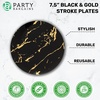 image:imagePARTY BARGAINS 75 Gold Stroke Collection Disposable Lunch Plates 20 Pack Black Plastic Table Setting Plates Excellent Dinnerware for Banquet Formal Events