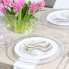 image:imagePARTY BARGAINS 75 amp 10 Curve Collection Disposable Dinner Plates Combo  32 Pack Heavy Duty Silver Gold Curve Elegant Tableware Dish Plates for Banquets Catering and Formal Events