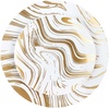 image:imagePARTY BARGAINS 75 amp 10 Curve Collection Disposable Dinner Plates Combo  32 Pack Heavy Duty White Gold Curve Elegant Tableware Dish Plates for Banquets Catering and Formal Events