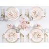 image:imagePARTY BARGAINS 75 amp 10 Curve Collection Disposable Dinner Plates Combo  32 Pack Heavy Duty WhitePink Gold Curve Elegant Tableware Dish Plates for Banquets Catering and Formal Events