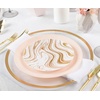 image:imagePARTY BARGAINS 75 amp 10 Curve Collection Disposable Dinner Plates Combo  64 Pack Heavy Duty WhitePink Gold Curve Elegant Tableware Dish Plates for Banquets Catering and Formal Events