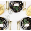 image:imagePARTY BARGAINS 75 amp 10 Gold Stroke Collection Disposable Lunch amp Dinner Plates Combo 32 Pack Black Plastic Table Setting Plates Excellent Dinnerware for Banquet Formal Events
