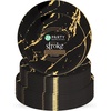 image:imagePARTY BARGAINS 75 amp 10 Gold Stroke Collection Disposable Lunch amp Dinner Plates Combo 32 Pack Black Plastic Table Setting Plates Excellent Dinnerware for Banquet Formal Events
