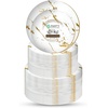 image:imagePARTY BARGAINS 75 amp 10 Gold Stroke Collection Disposable Lunch amp Dinner Plates Combo 64 Pack White Plastic Table Setting Plates Excellent Dinnerware for Banquet Formal Events