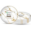 image:imagePARTY BARGAINS 10 Gold Stroke Collection Disposable Dinner Plates 10 Pack White Plastic Table Setting Plates Excellent Dinnerware for Banquet Formal Events