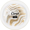 image:imagePARTY BARGAINS 75 amp 10 Curve Collection Disposable Dinner Plates Combo  64 Pack Heavy Duty Silver Gold Curve Elegant Tableware Dish Plates for Banquets Catering and Formal Events