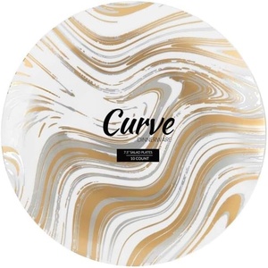 image:imagePARTY BARGAINS 75 Curve Collection Disposable Dinner Plates  20 Pack Heavy Duty Silver Gold Curve Elegant Tableware Dish Plates for Banquets Catering and Formal Events
