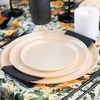 image:imagePARTY BARGAINS 106 Disposable Beige Plates 10 Pack Heavy Duty Plastic Edge Collection Tableware Dish Platter Dinnerware Table Setting Plates for Catering Events
