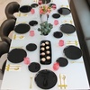 image:imagePARTY BARGAINS 106 Disposable Black Gold Rim Plates 10 Pack Heavy Duty Plastic Edge Collection Tableware Dish Platter Dinner Plates for Catering Events
