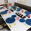 image:imagePARTY BARGAINS 106 Disposable Dark Blue Plates 20 Pack Heavy Duty Plastic Edge Collection Tableware Dish Platter Dinnerware Table Setting Plates for Catering Events