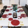 image:imagePARTY BARGAINS 106 Disposable Plastic Plates  Heavy Duty Dinner Plates for Weddings Parties Catering Banquets Events Elegant Edge Collection Party Plates Cranberry Red 20 Pack