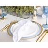 image:imagePARTY BARGAINS 106 Disposable Plastic Plates  Heavy Duty Dinner Plates for Weddings Parties Catering Banquets Events Elegant Edge Collection Party Plates White with Gold Rim 10 Pack