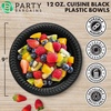 image:imagePARTY BARGAINS 12oz Disposable Black Plastic Bowls 100 Pack Microwave Safe Dinnerware
