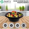 image:imagePARTY BARGAINS 12oz Disposable Black Plastic Bowls 100 Pack Microwave Safe Dinnerware