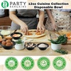 image:imagePARTY BARGAINS 12oz Disposable Black Plastic Bowls 200 Pack Microwave Safe Dinnerware