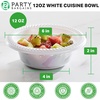 image:imagePARTY BARGAINS 12oz Disposable White Plastic Bowls 200 Pack Microwave Safe Dinnerware