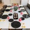 image:imagePARTY BARGAINS 63 Disposable Black Gold Rim Plates 10 Pack Heavy Duty Plastic Edge Collection Tableware Dish Platter Dinnerware Table Setting Plates for Catering Events