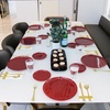 image:imagePARTY BARGAINS 63 Disposable Cranberry Red Plates 10 Pack Heavy Duty Plastic Edge Collection Tableware Dish Platter Dinnerware Table Setting Plates for Catering Events