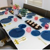 image:imagePARTY BARGAINS 63 Disposable Dark Blue Plates 10 Pack Heavy Duty Plastic Edge Collection Tableware Dish Platter Dinnerware Table Setting Plates for Catering Events