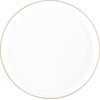 image:imagePARTY BARGAINS 63 Disposable White Gold Rim Plates10 Pack Heavy Duty Plastic Edge Collection Tableware Dish Platter Dinnerware Table Setting Plates for Catering Events