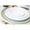image:imagePARTY BARGAINS 63 Disposable White Gold Rim Plates10 Pack Heavy Duty Plastic Edge Collection Tableware Dish Platter Dinnerware Table Setting Plates for Catering Events
