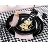 image:imagePARTY BARGAINS 86 Disposable Black Plates 10 Pack Heavy Duty Plastic Edge Collection Tableware Dish Platter Dinnerware Table Setting Plates for Catering Events