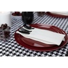 image:imagePARTY BARGAINS 86 Disposable Cranberry Red Plates 10 Pack Heavy Duty Plastic Edge Collection Tableware Dish Platter Dinnerware Table Setting Plates for Catering Events