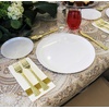 image:imagePARTY BARGAINS 86 Disposable Plastic Plates  Heavy Duty Salad Lunch Plates for Weddings Parties Catering Events Elegant Edge Collection Party Plates White 10 Pack