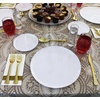 image:imagePARTY BARGAINS 86 Disposable Plastic Plates  Heavy Duty Salad Lunch Plates for Weddings Parties Catering Events Elegant Edge Collection Party Plates White 10 Pack
