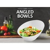 image:imagePARTY BARGAINS Clear Plastic Angled Bowls 22 oz Medium 5 Pack HeavyDuty Disposable Party Serving Bowls for Salads amp SnacksWhite