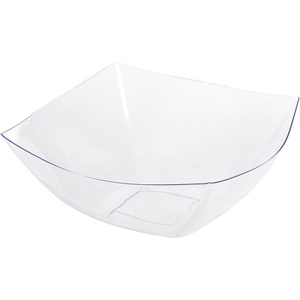 image:imagePARTY BARGAINS 32oz Square Plastic Bowls  5 Pack White Heavy Duty Shatterproof Disposable Fancy Serving Bowls Premium Quality Salad Bowls for Weddings Baby Shower Party SnackClear  5 Pack