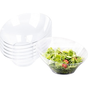 image:imagePARTY BARGAINS Clear Plastic Angled Bowls 22 oz Medium 5 Pack HeavyDuty Disposable Party Serving Bowls for Salads amp SnacksClear