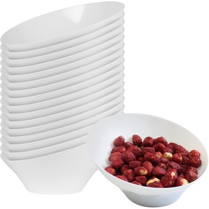 image:imagePARTY BARGAINS Hard Plastic Angled Small Serving Bowls Color White Value Pack of 16