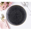 image:imagePARTY BARGAINS 10 Organic Hammered Dinner Plates 10 Pack Transparent Black PlateGold Rim Disposable Plastic Table Setting Dish Plates for Birthdays Banquet Formal Events