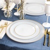 image:imagePARTY BARGAINS 10 Organic Hammered Dinner Plates 20 Pack Transparent White PlateGold Rim Disposable Plastic Table Setting Dish Plates for Birthdays Banquet Formal Events