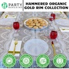 image:imagePARTY BARGAINS 10 Organic Hammered Dinner Plates 20 Pack Transparent White PlateGold Rim Disposable Plastic Table Setting Dish Plates for Birthdays Banquet Formal Events
