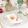 image:imagePARTY BARGAINS 7 Organic Collection Hammered Dinner Plates with Gold Rim  Transparent Clear 20Pack Disposable Plastic Tableware for Birthdays Banquets and Formal Events