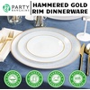 image:imagePARTY BARGAINS 7 Organic Collection Hammered Dinner Plates with Gold Rim  Transparent White 10Pack Disposable Plastic Tableware for Birthdays Banquets and Formal Events
