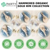 image:imagePARTY BARGAINS 7 Organic Hammered Dinner Plates 10 Pack Transparent Blue PlateGold Rim Disposable Plastic Table Setting Dish Plates for Birthdays Banquet Formal Events