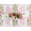 image:imagePARTY BARGAINS 7 Organic Hammered Dinner Plates 10 Pack Transparent Pink PlateGold Rim Disposable Plastic Table Setting Dish Plates for Birthdays Banquet Formal Events
